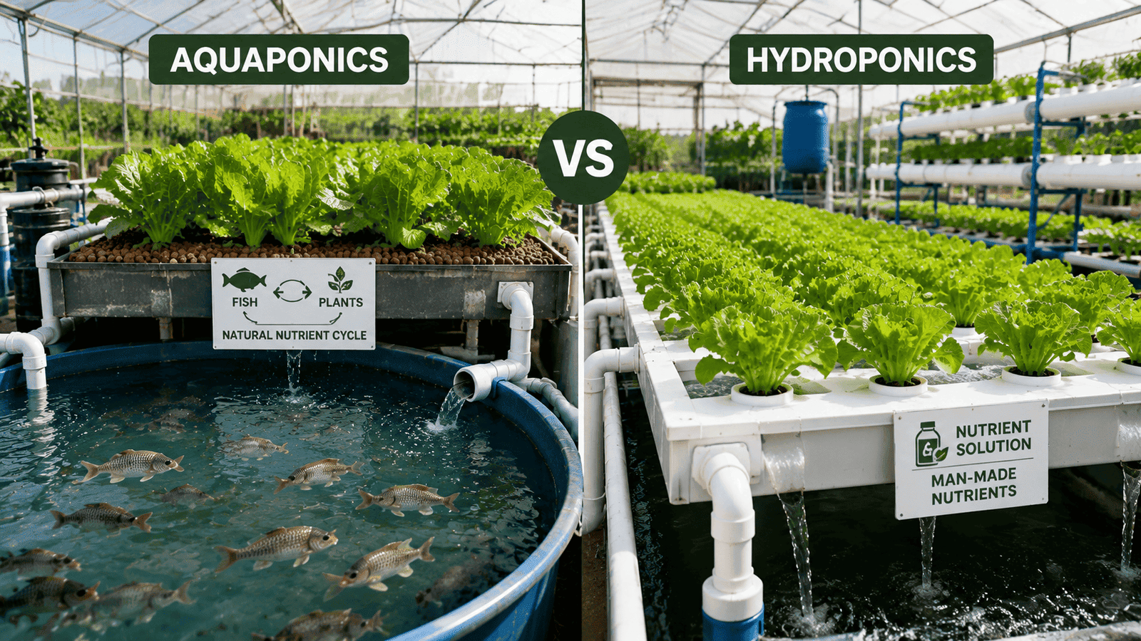 Aquaponics vs Hydroponics Key Differences
