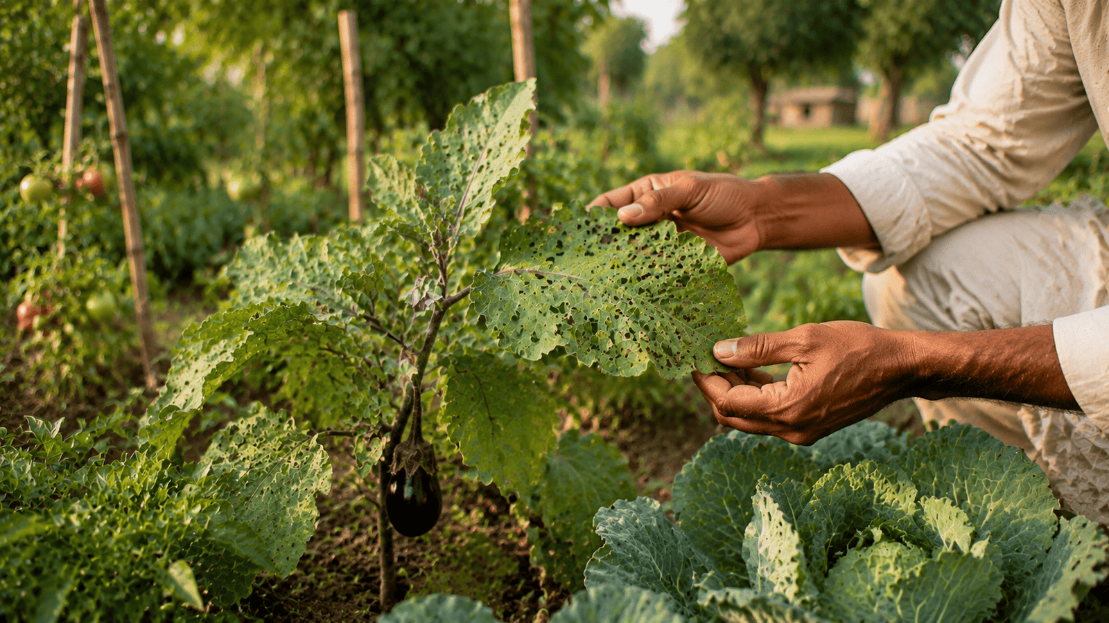 Hands holding dark, crumbly, compost-rich vegetable garden soil